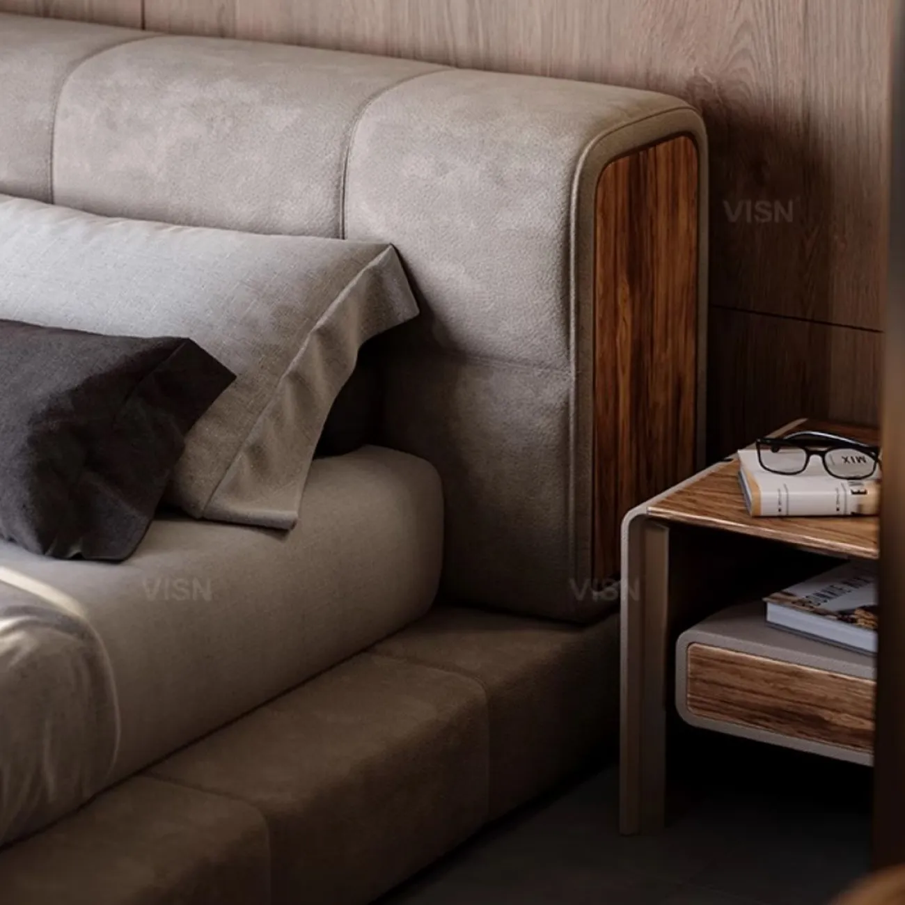 Современная кровать из цельного дерева LUXURY VISN 35807-29