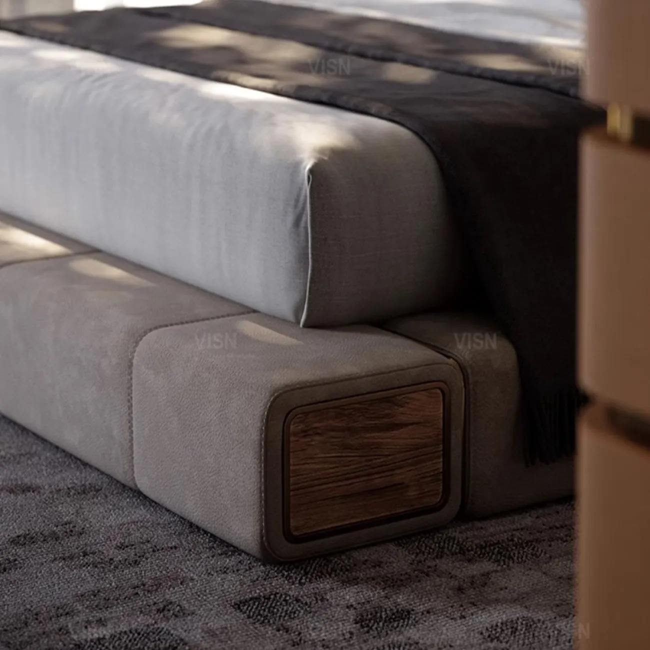 Современная кровать из цельного дерева LUXURY VISN 35807-29