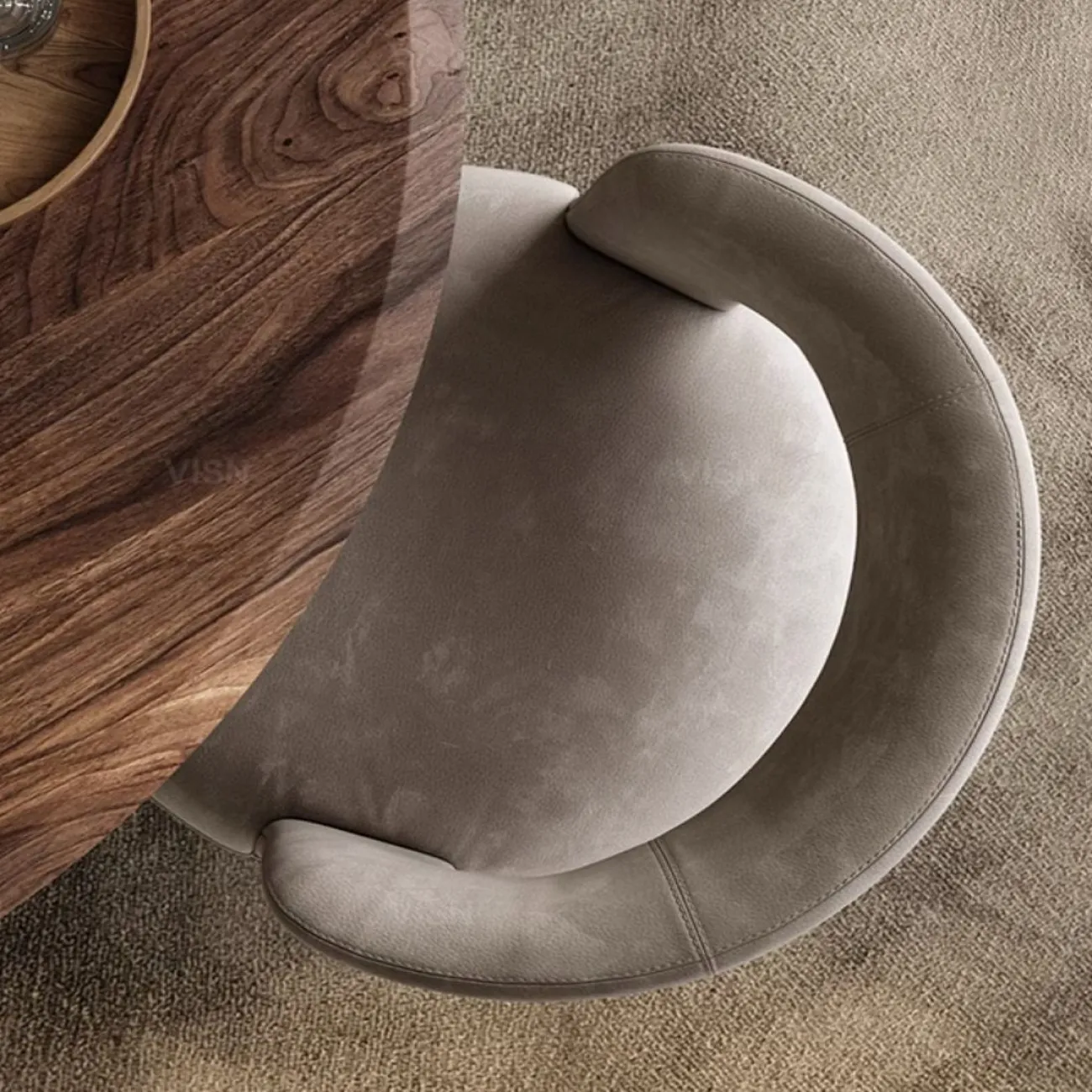 Итальянский минималистичный кожаный обеденный стул  LUXURY VISN 35812-29