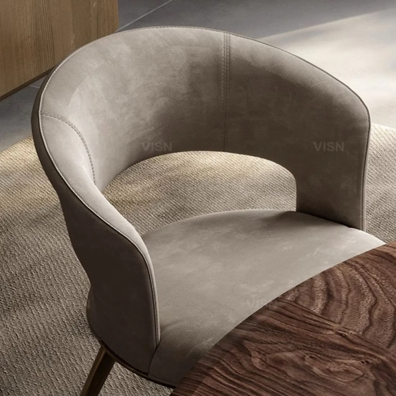 Итальянский минималистичный кожаный обеденный стул  LUXURY VISN 35812-29