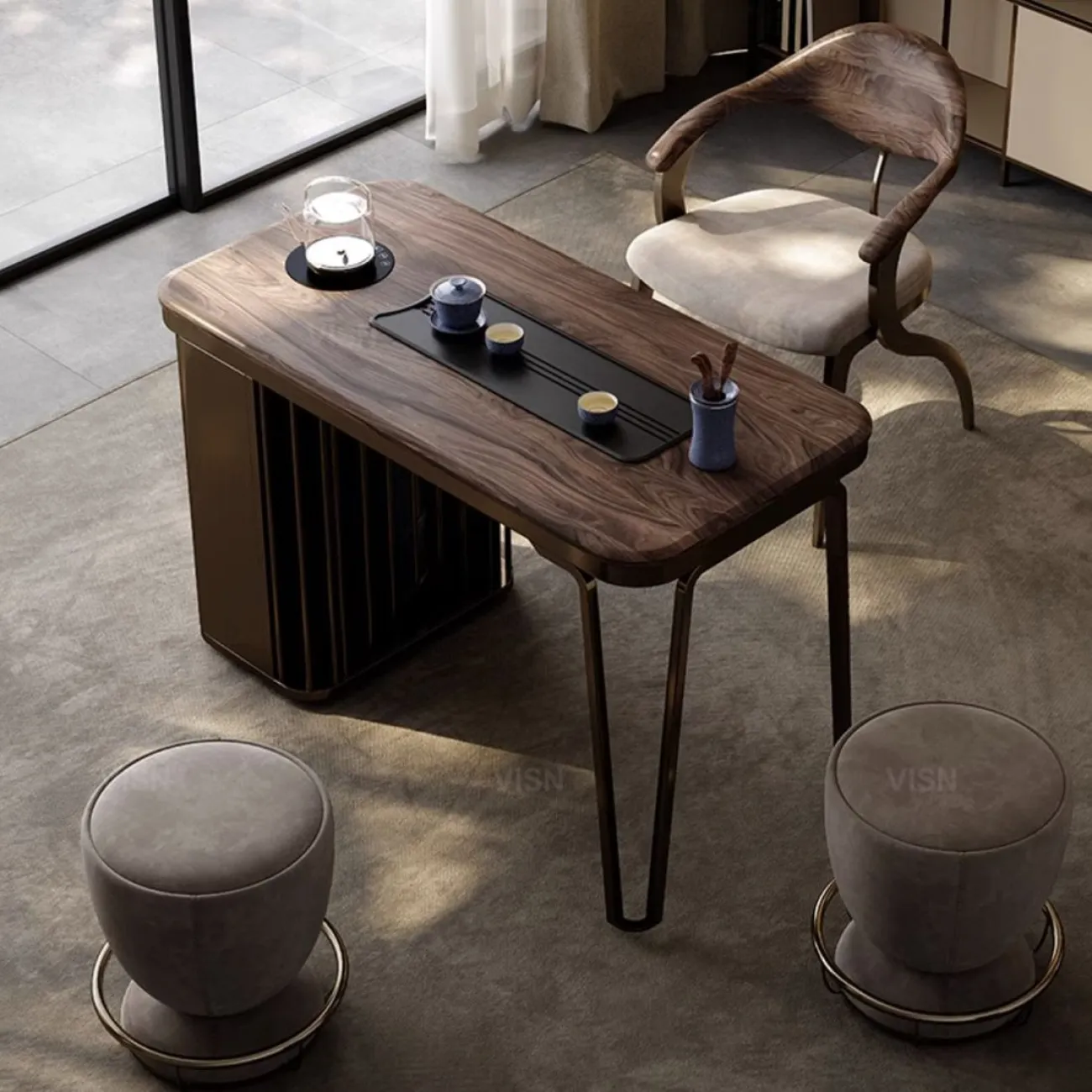 Современный чайный столик из массива дерева LUXURY VISN 35814-29 Современный чайный столик из массива дерева LUXURY VISN 35814-29