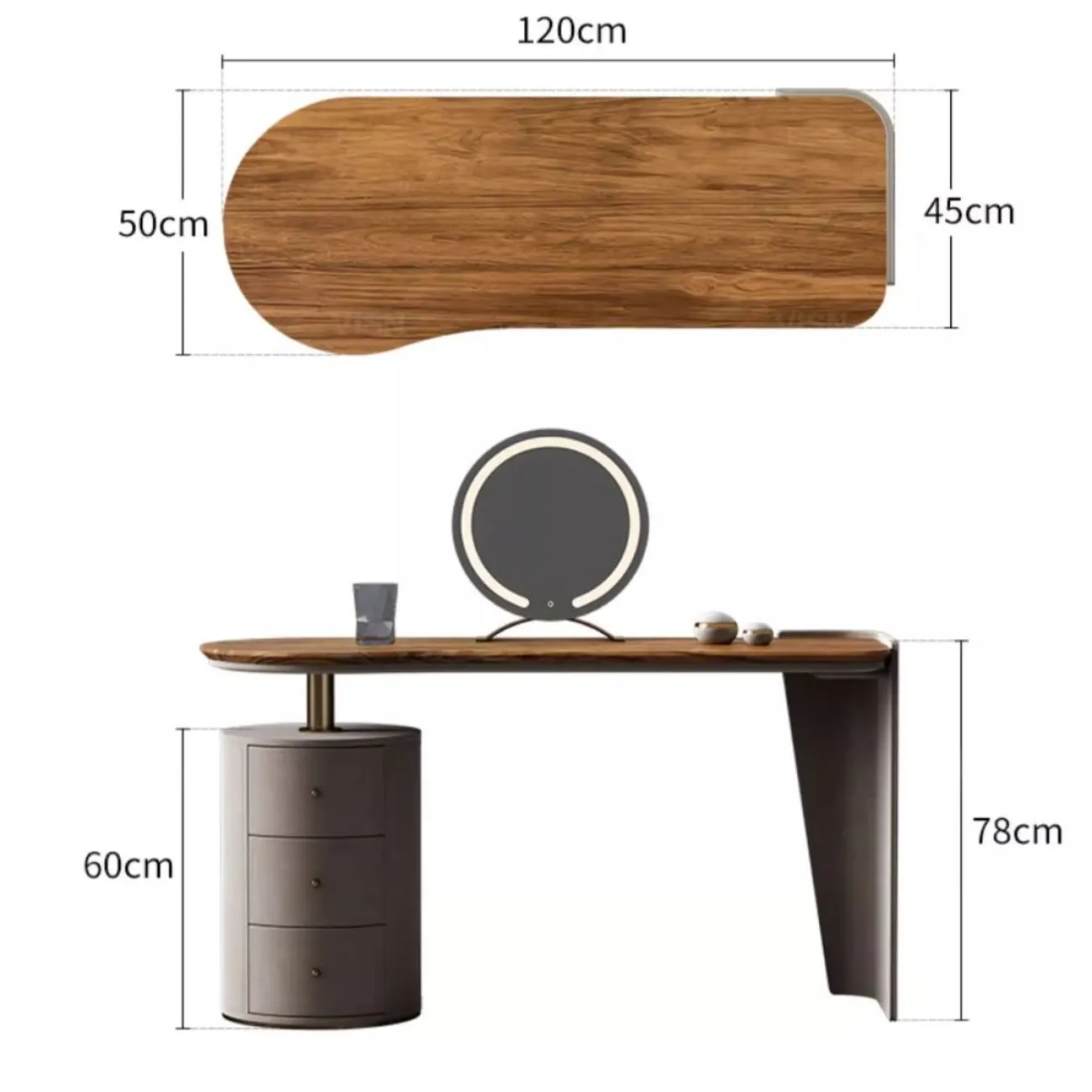 Современный туалетный столик с умным зеркалом LUXURY VISN 35815-29