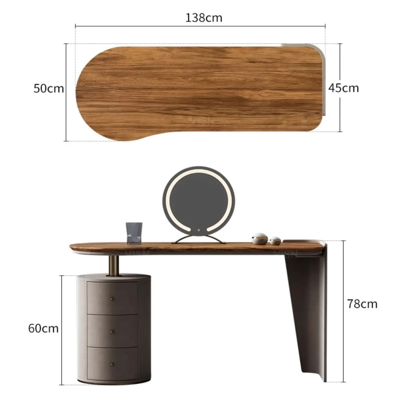 Современный туалетный столик с умным зеркалом LUXURY VISN 35815-29