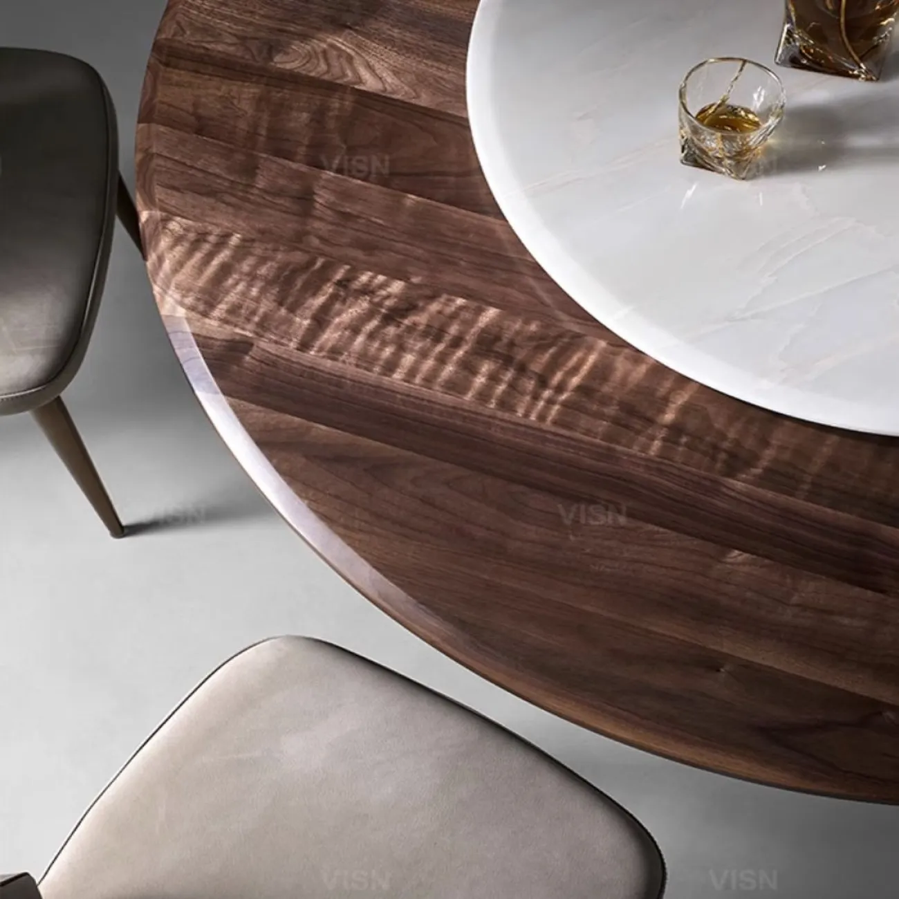 Роскошный круглый обеденный стол из массива дерева  LUXURY VISN 35816-29