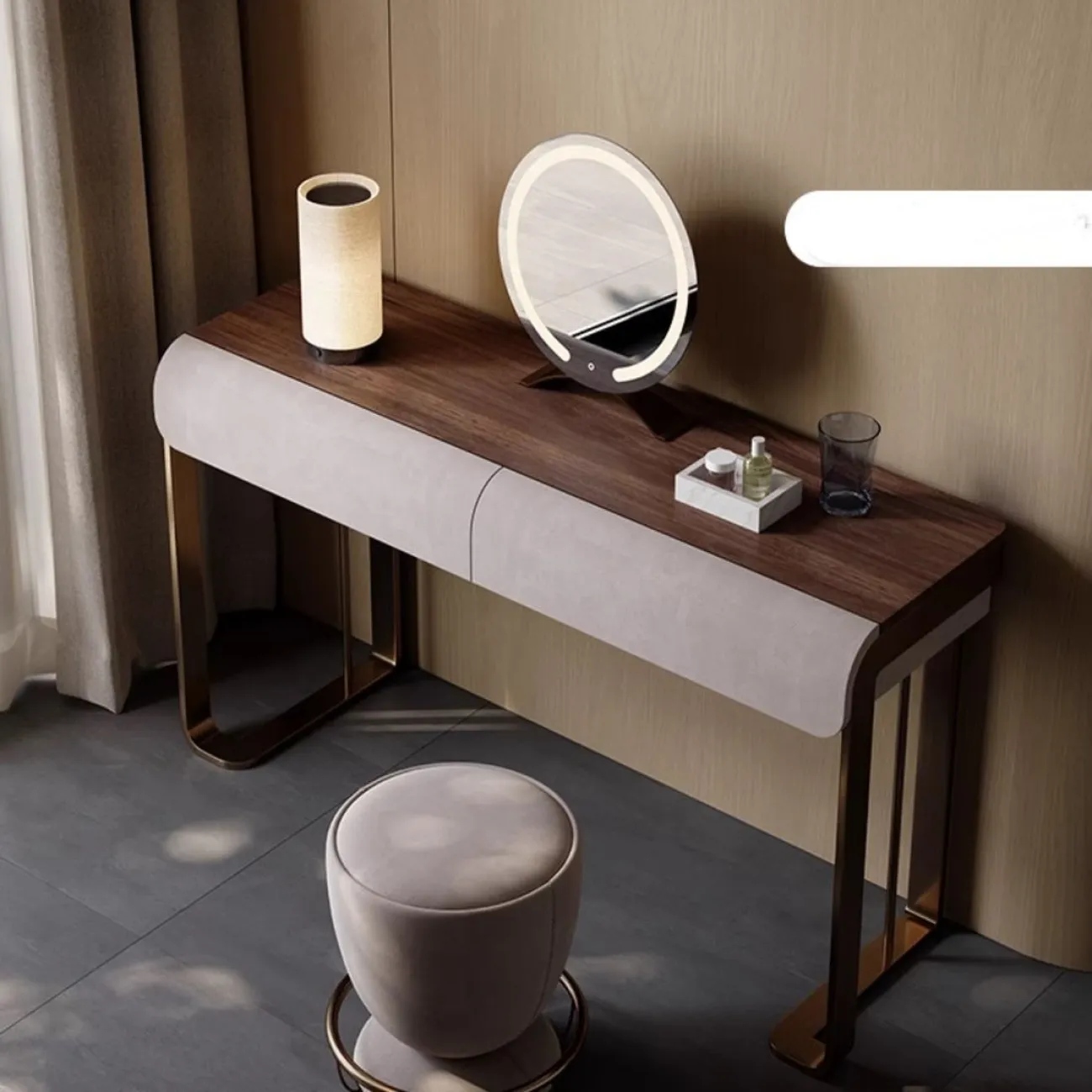 Роскошный туалетный столик с умным зеркалом из массива дерева LUXURY VISN 35819-29
