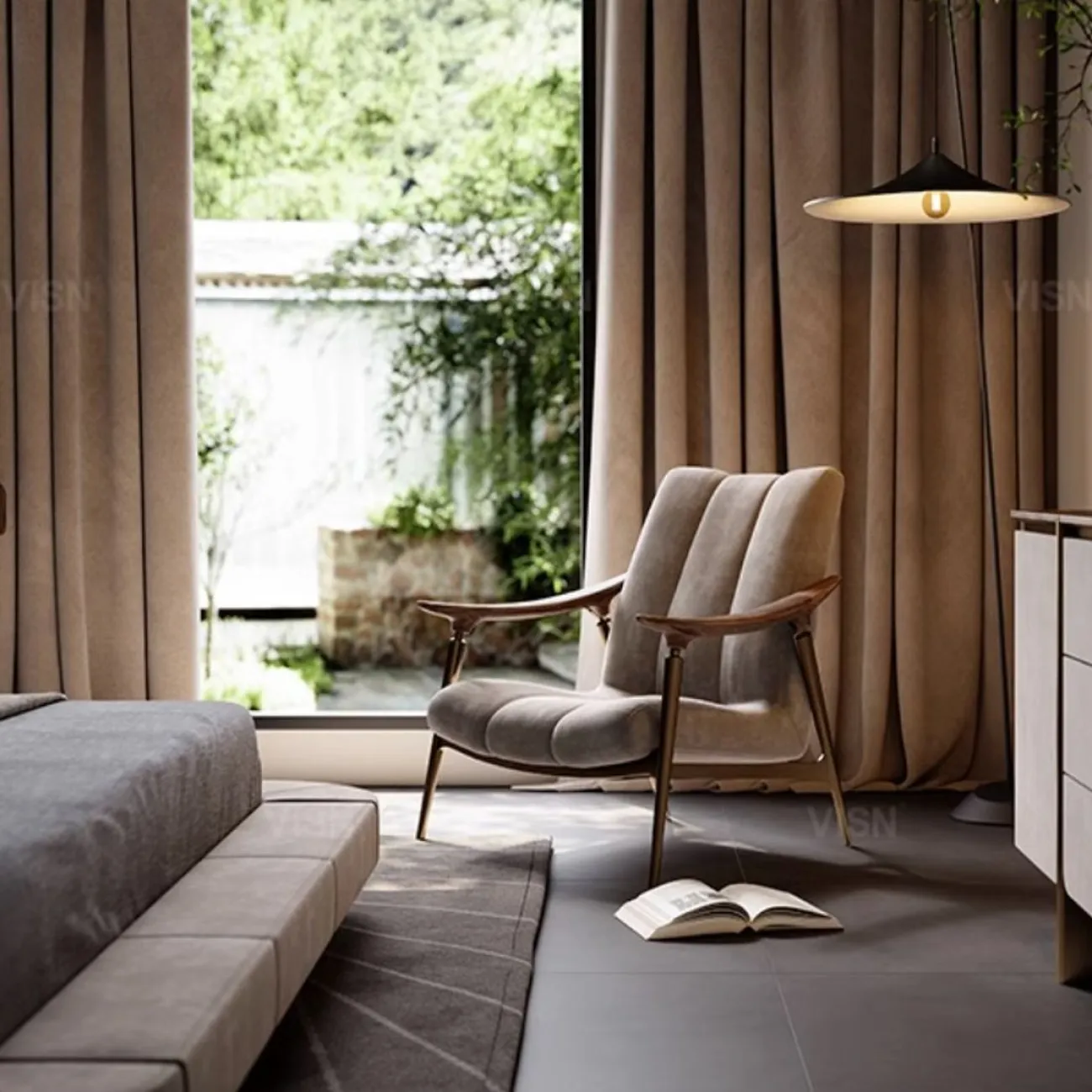 Итальянский кожаной кресло из массива чёрного ореха LUXURY VISN 35820-29