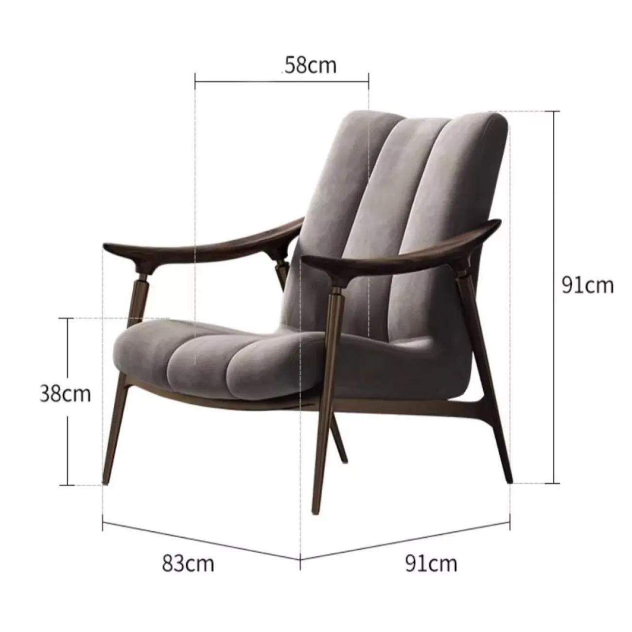 Итальянский кожаной кресло из массива чёрного ореха LUXURY VISN 35820-29