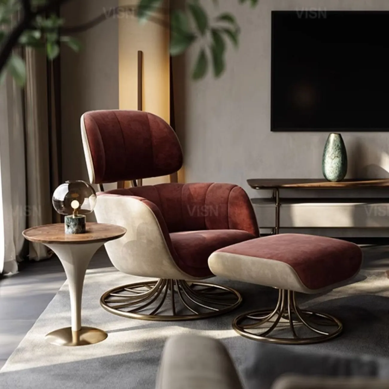 Итальянское кожаное кресло для отдыха LUXURY VISN 35825-29