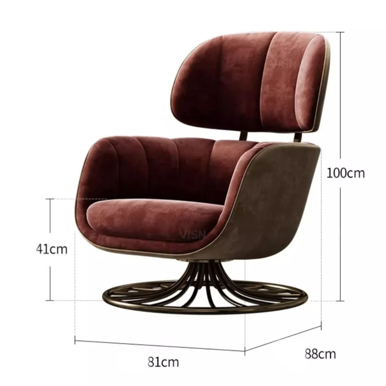 Итальянское кожаное кресло для отдыха LUXURY VISN 35825-29