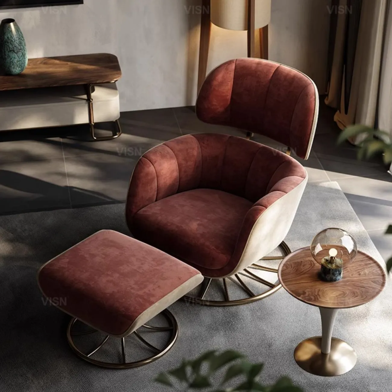 Итальянское кожаное кресло для отдыха LUXURY VISN 35825-29