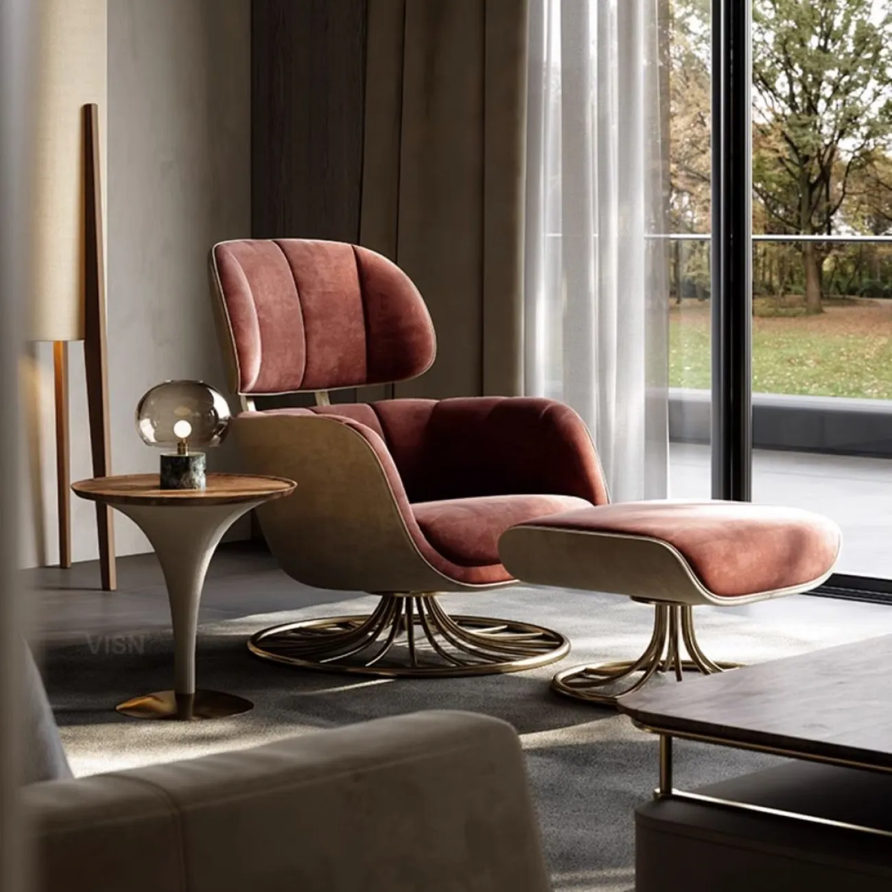 Итальянское кожаное кресло для отдыха LUXURY VISN 35825-29