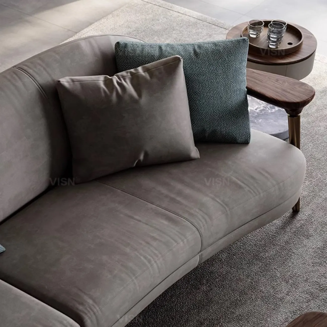 Роскошный диван  из матовой кожи LUXURY VISN 35826-29