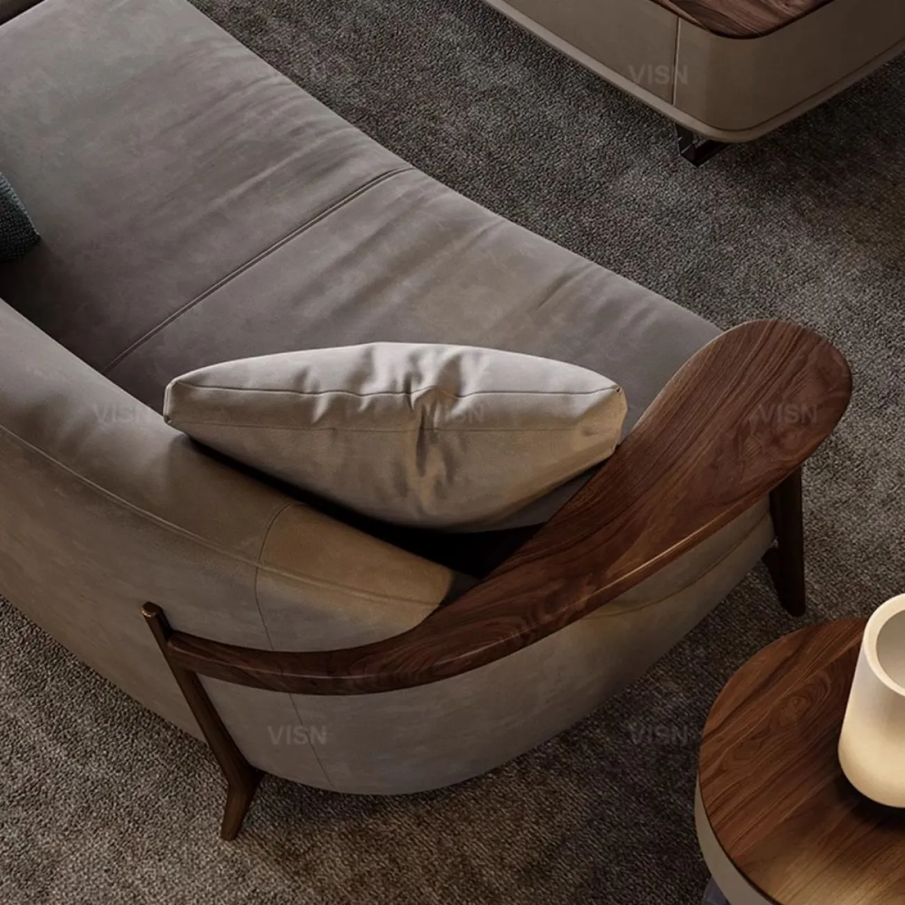 Роскошный диван  из матовой кожи LUXURY VISN 35826-29