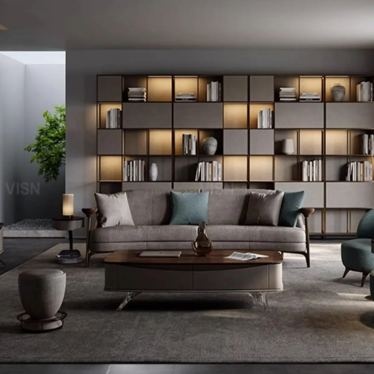 Роскошный диван  из матовой кожи LUXURY VISN 35826-29
