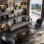 Роскошный диван  из матовой кожи LUXURY VISN 35826-29