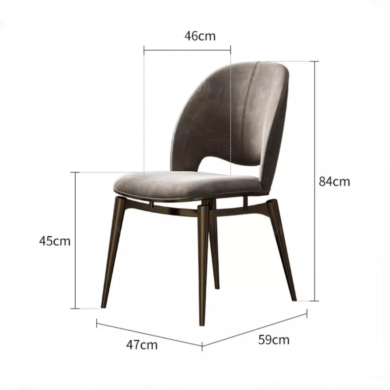 Простой кожаный обеденный стул  LUXURY VISN 35830-29