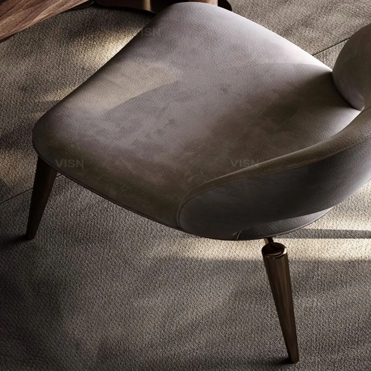 Простой кожаный обеденный стул  LUXURY VISN 35830-29