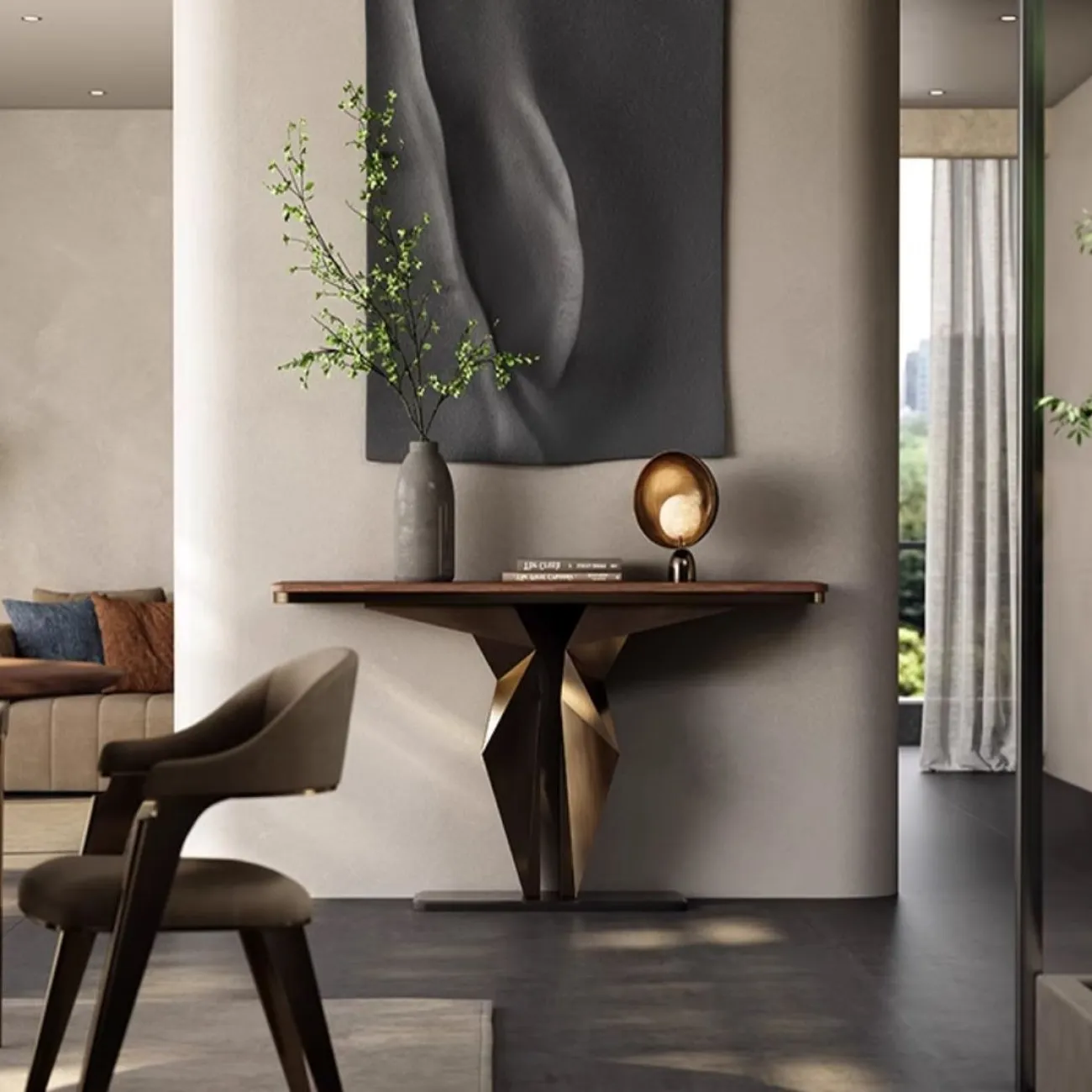 Роскошный консольный столик из массива дерева LUXURY VISN 35832-29