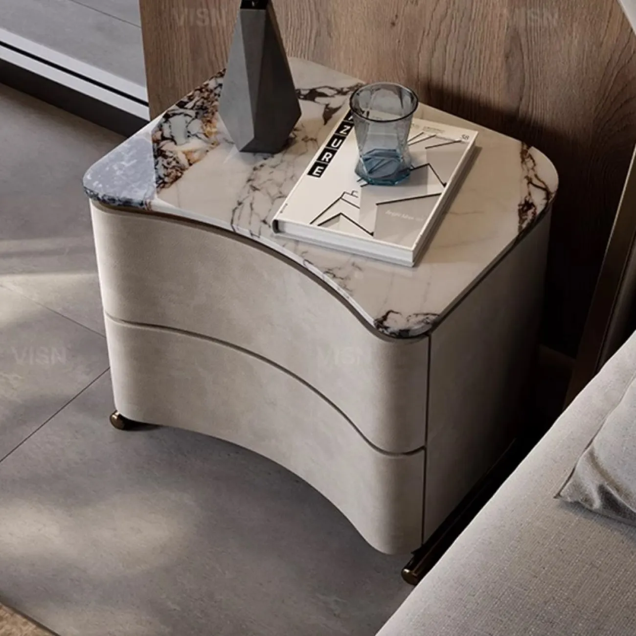 Современная прикроватная тумбочка из орехового дерева LUXURY VISN 35836-29