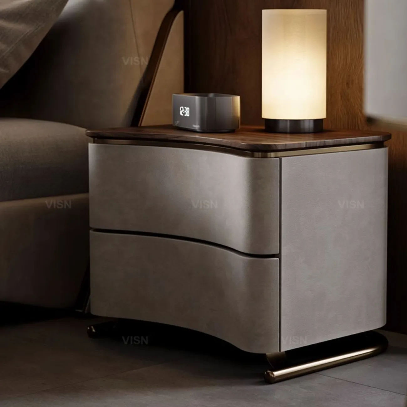 Современная прикроватная тумбочка из орехового дерева LUXURY VISN 35836-29