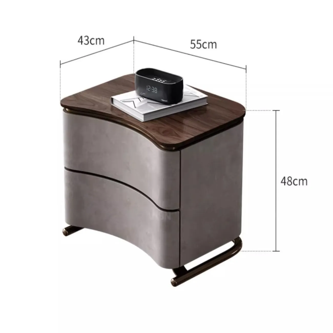 Современная прикроватная тумбочка из орехового дерева LUXURY VISN 35836-29