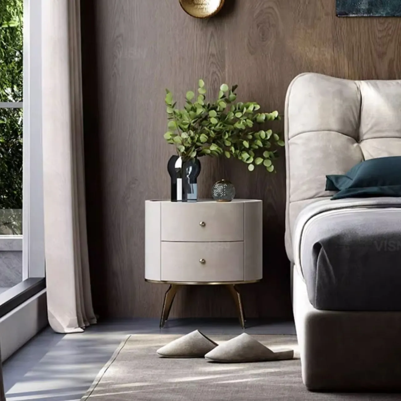 Роскошный прикроватный столик из массива дерева LUXURY VISN 35838-29 Роскошный прикроватный столик из массива дерева LUXURY VISN 35838-29