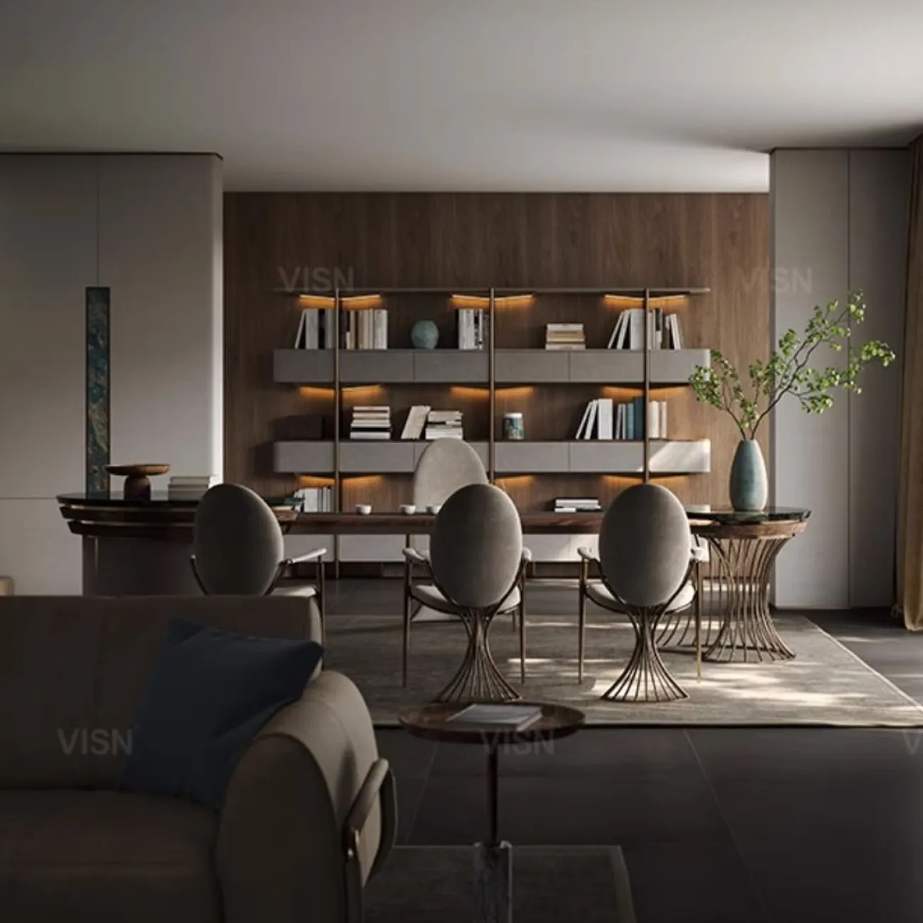 Роскошный cтул с кожаной спинкой LUXURY VISN 35839-29