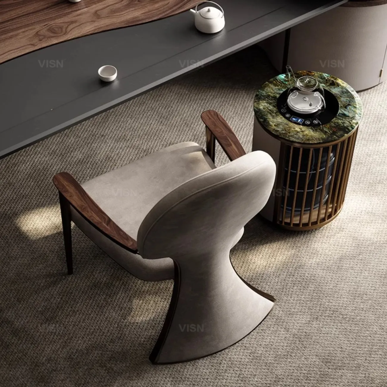 Роскошный cтул с кожаной спинкой LUXURY VISN 35839-29