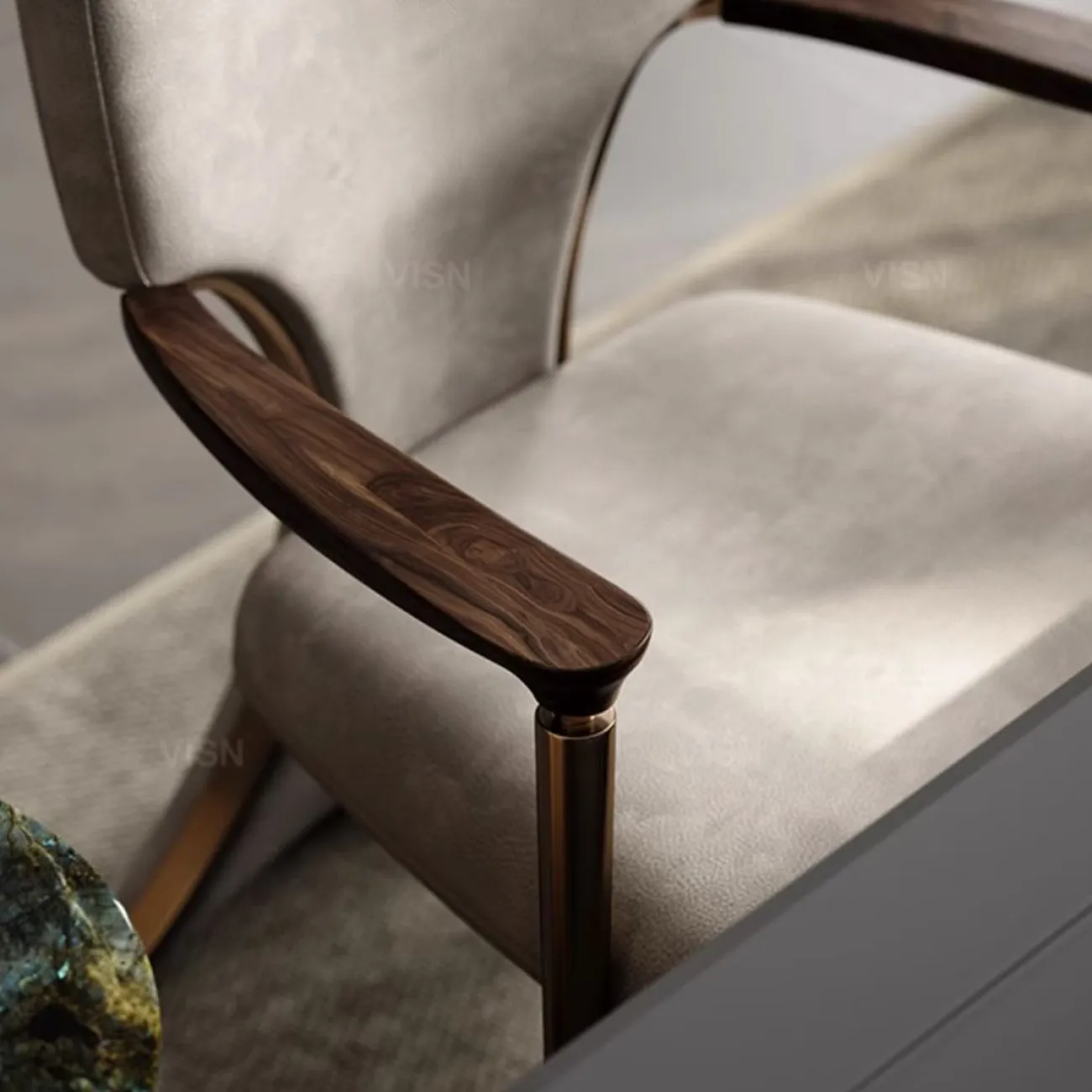 Роскошный cтул с кожаной спинкой LUXURY VISN 35839-29