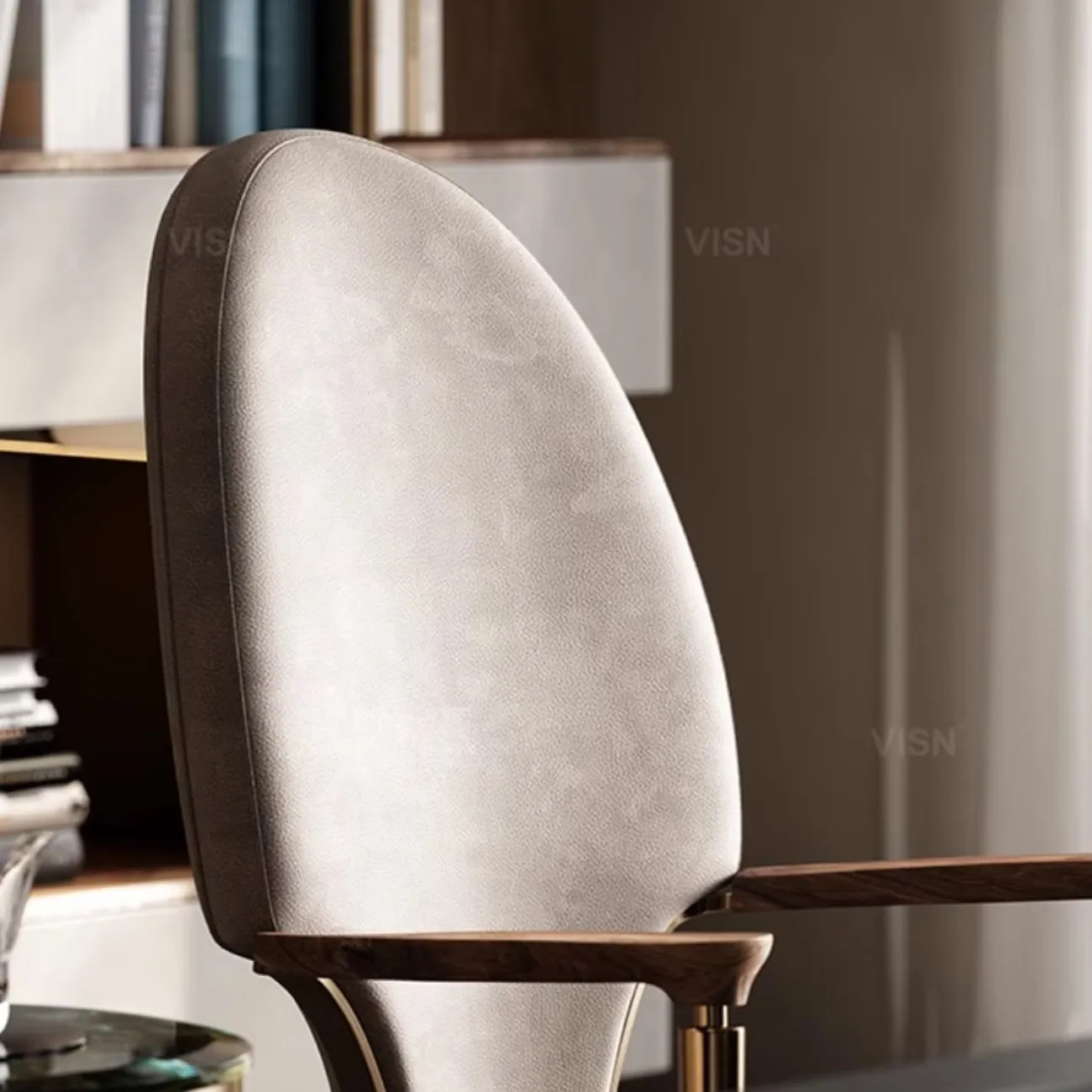 Роскошный cтул с кожаной спинкой LUXURY VISN 35839-29