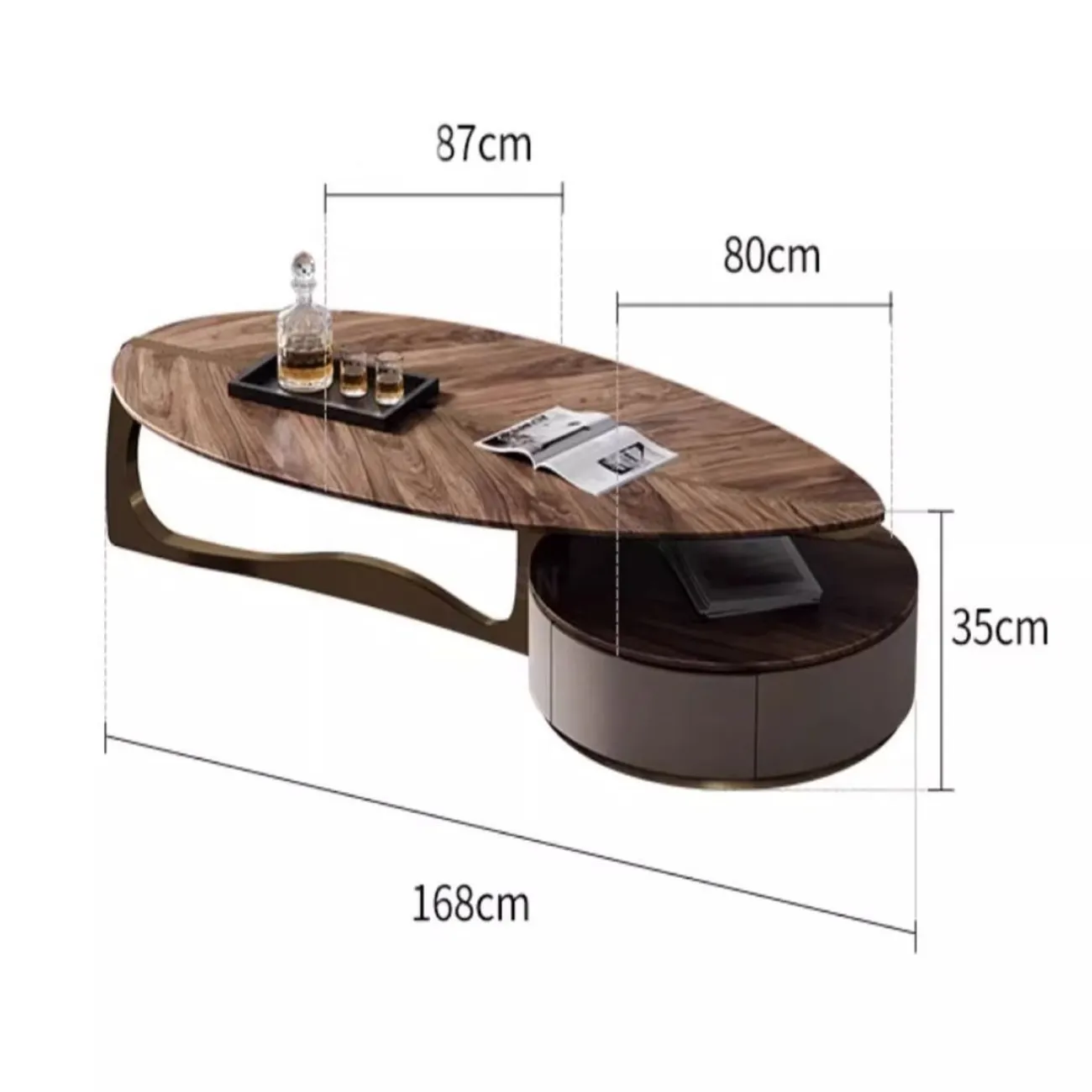 Роскошный журнальный столик из черного ореха LUXURY VISN 35842-29