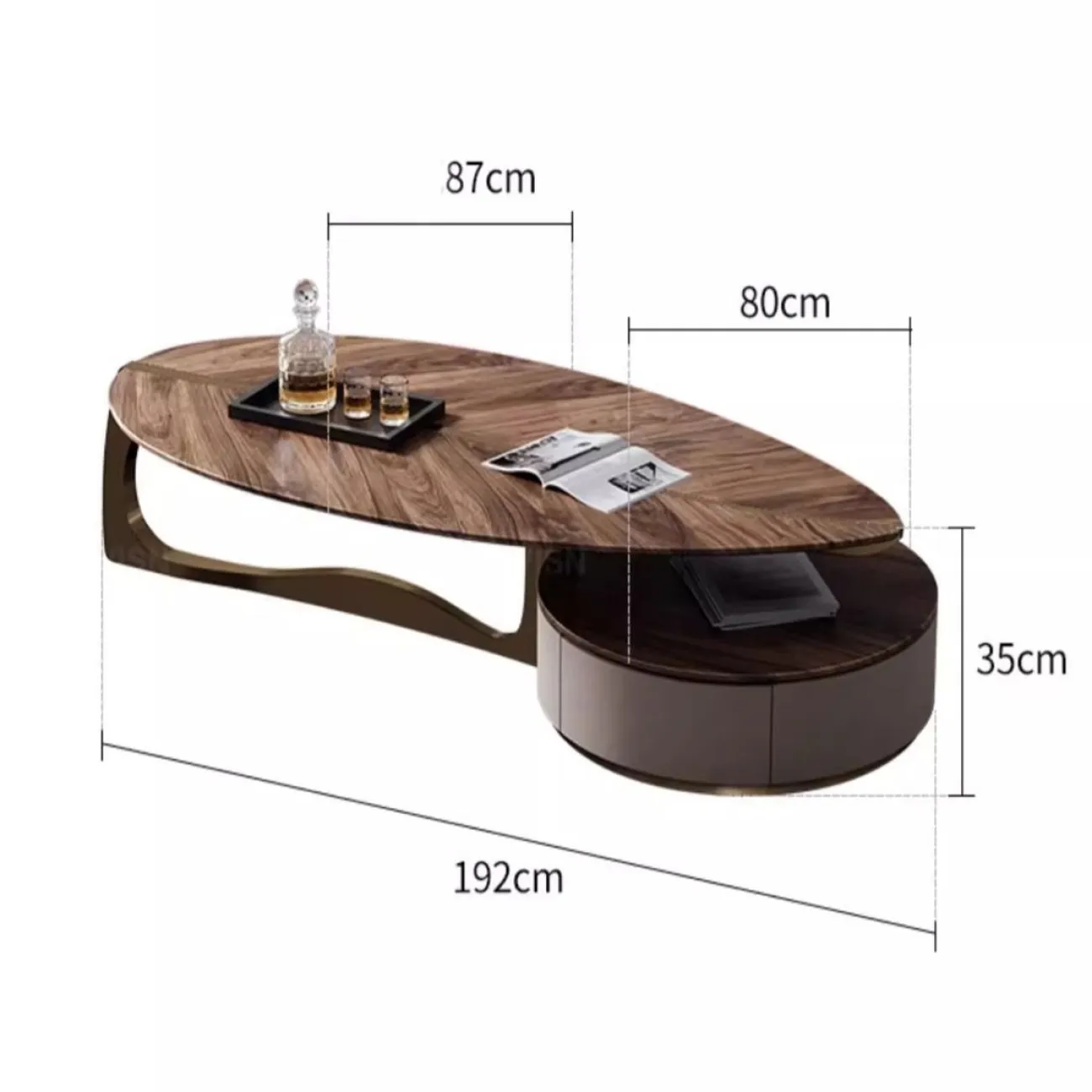 Роскошный журнальный столик из черного ореха LUXURY VISN 35842-29