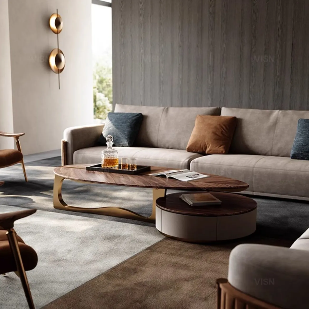 Роскошный журнальный столик из черного ореха LUXURY VISN 35842-29