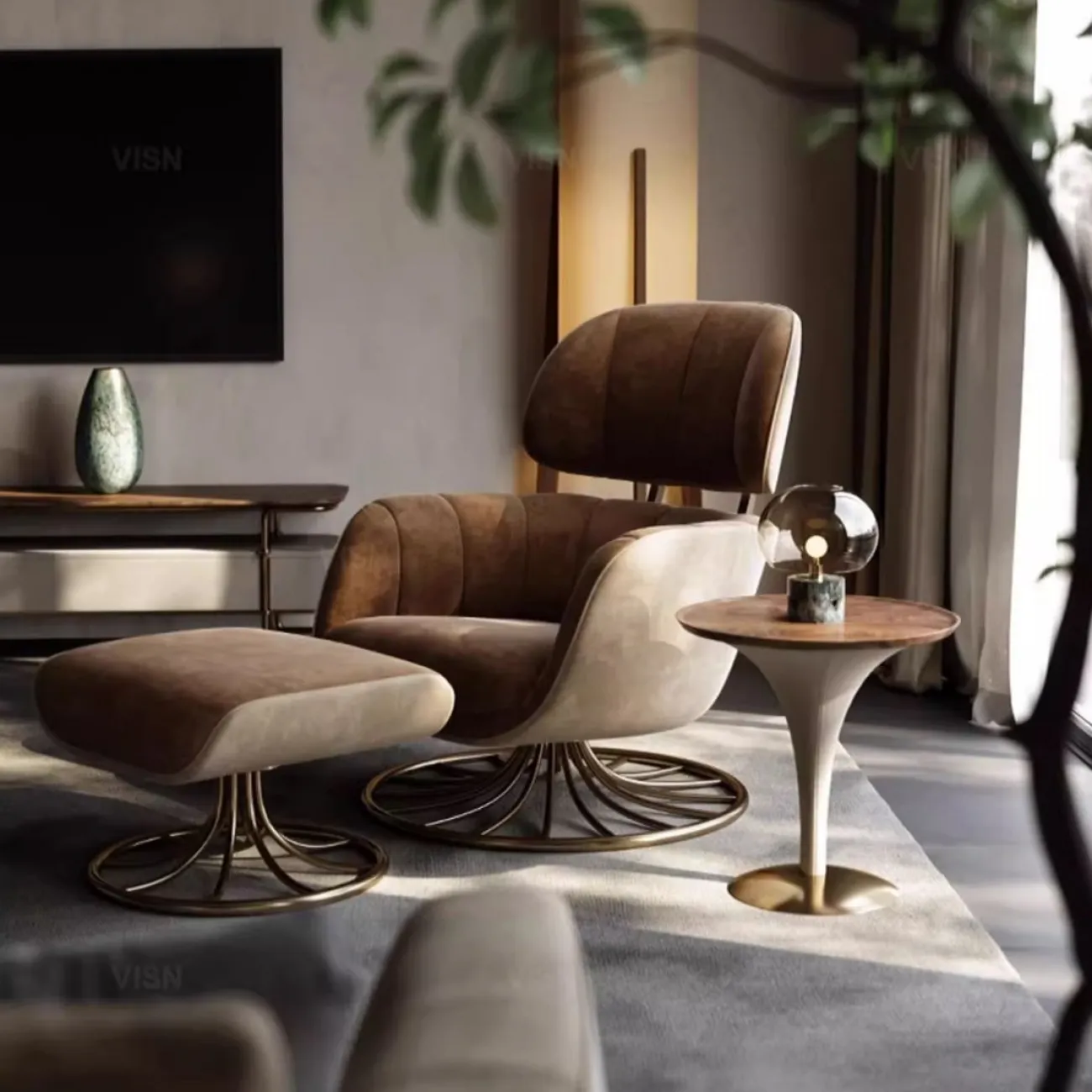 Современный приставной столик  из черного ореха LUXURY VISN 35843-29