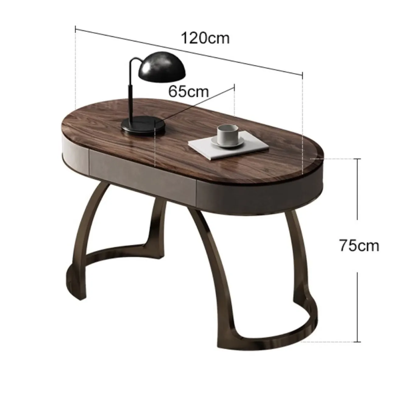 Современный овальный письменный стол из массива дерева LUXURY VISN 35844-29