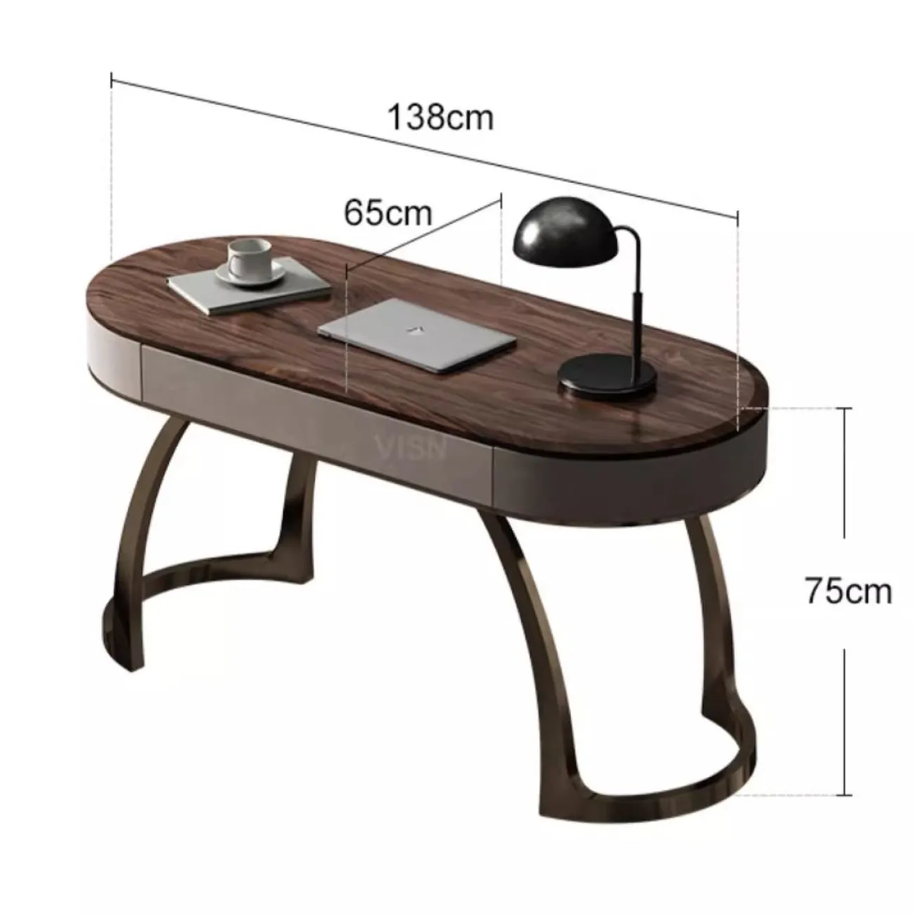 Современный овальный письменный стол из массива дерева LUXURY VISN 35844-29