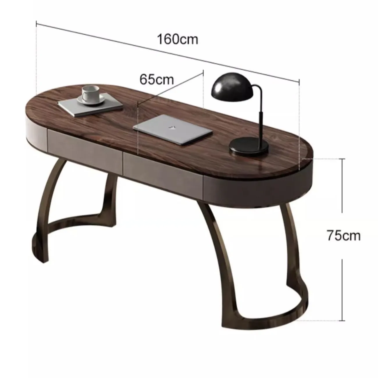 Современный овальный письменный стол из массива дерева LUXURY VISN 35844-29