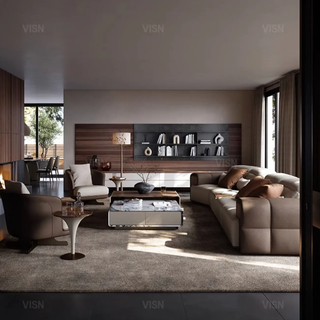Роскошный комбинированный кожаный диван LUXURY VISN  35863-29