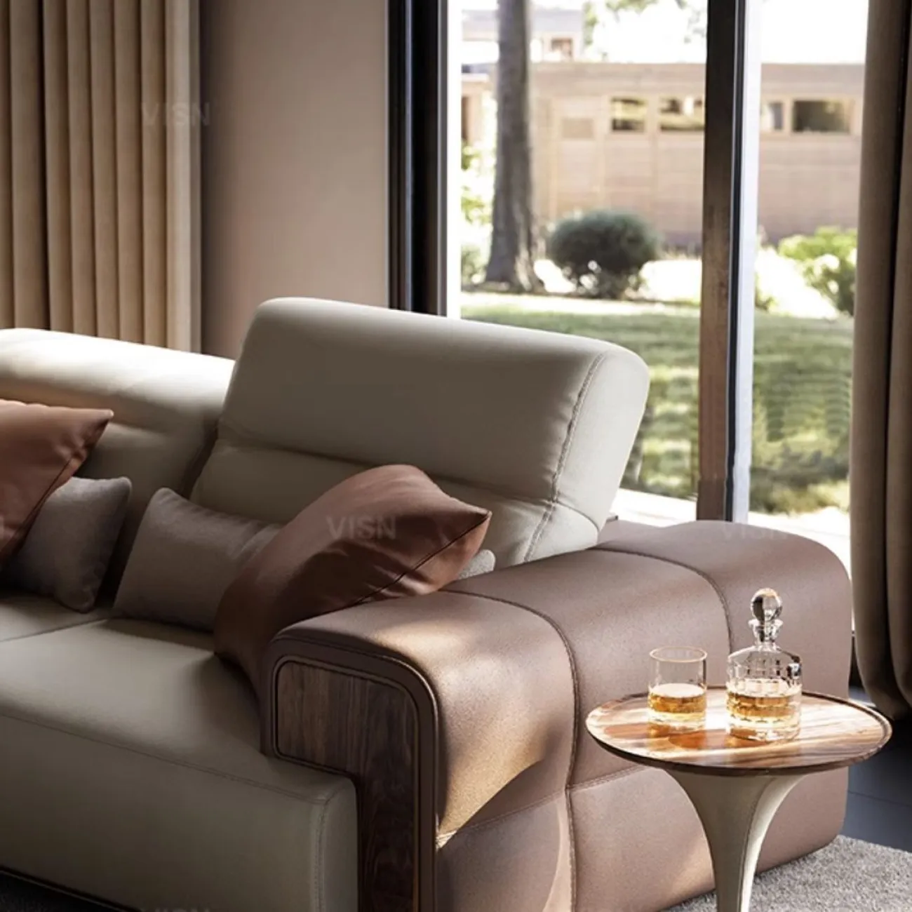 Роскошный комбинированный кожаный диван LUXURY VISN 35863-29 Роскошный комбинированный кожаный диван LUXURY VISN 35863-29