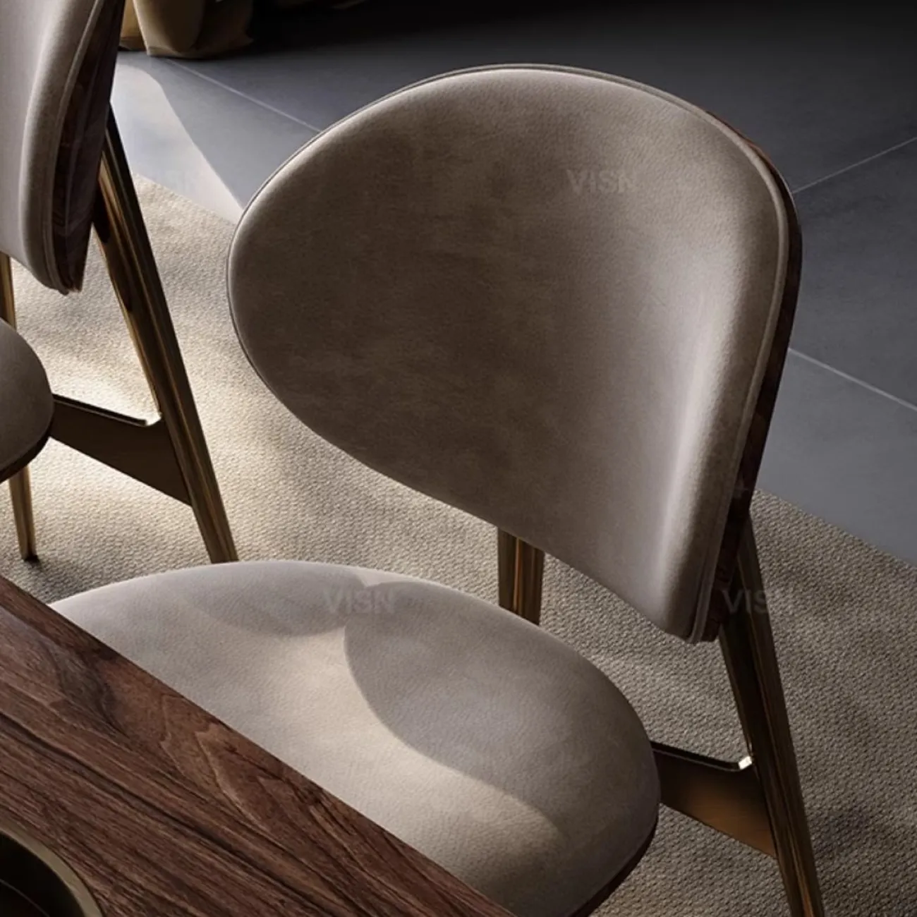 Легкий роскошный кожаный обеденный стул LUXURY VISN 35864-29