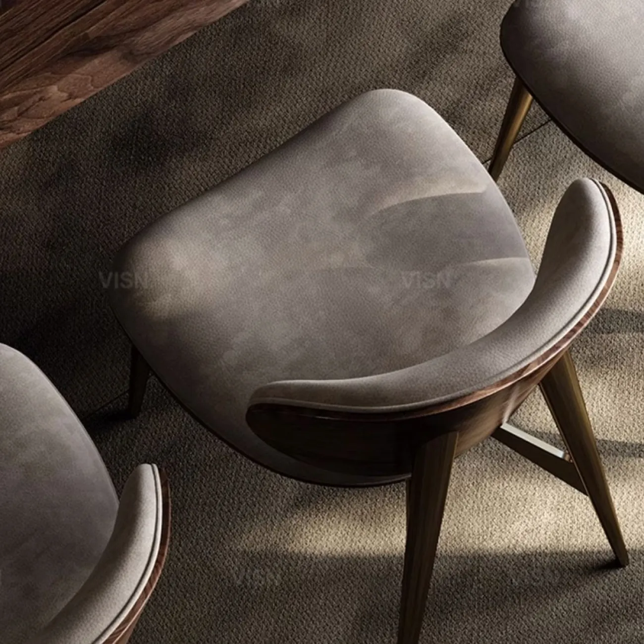 Легкий роскошный кожаный обеденный стул LUXURY VISN 35864-29