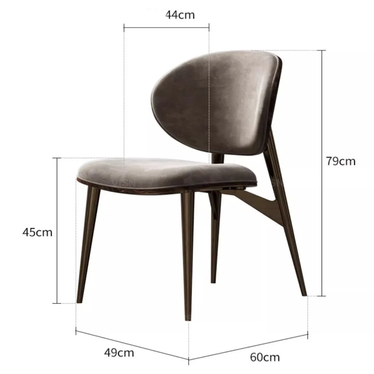 Легкий роскошный кожаный обеденный стул LUXURY VISN 35864-29