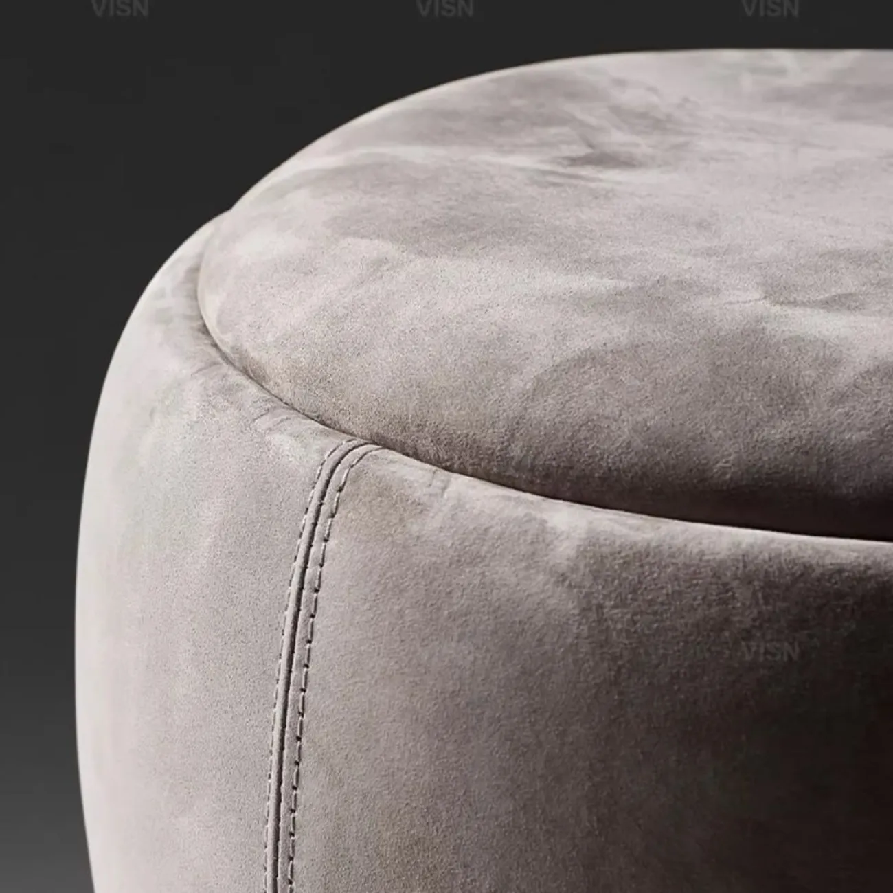 Роскошный круглый табурет из натуральной кожи LUXURY VISN 35866-29