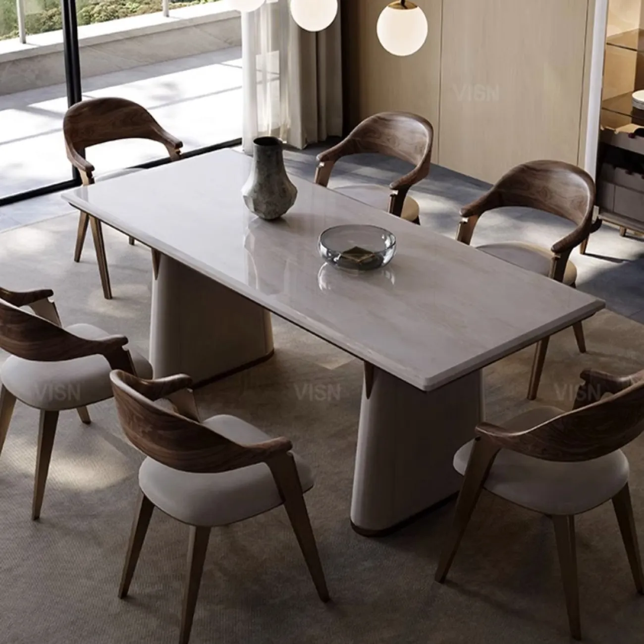 Прямоугольный обеденный стол из массива дерева LUXURY VISN 35867-29