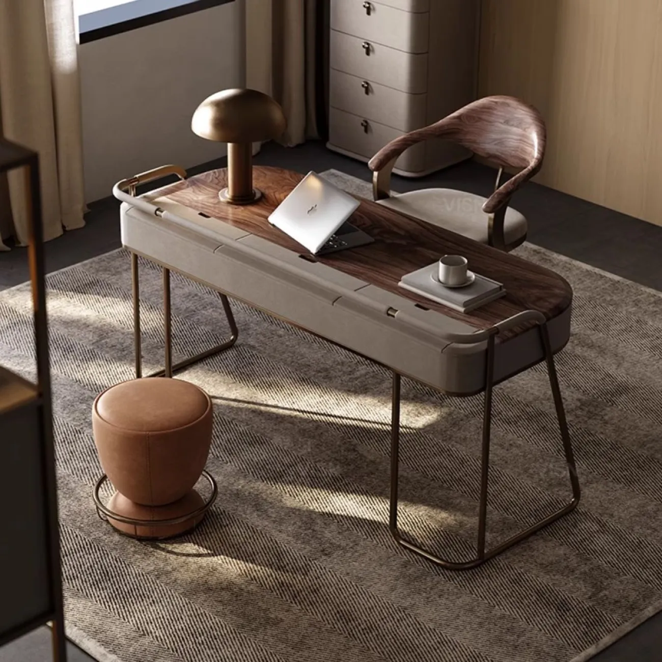 Роскошный письменный стол в итальянском стиле из чёрного ореха LUXURY VISN 35868-29 Роскошный письменный стол в итальянском стиле из чёрного ореха LUXURY VISN 35868-29