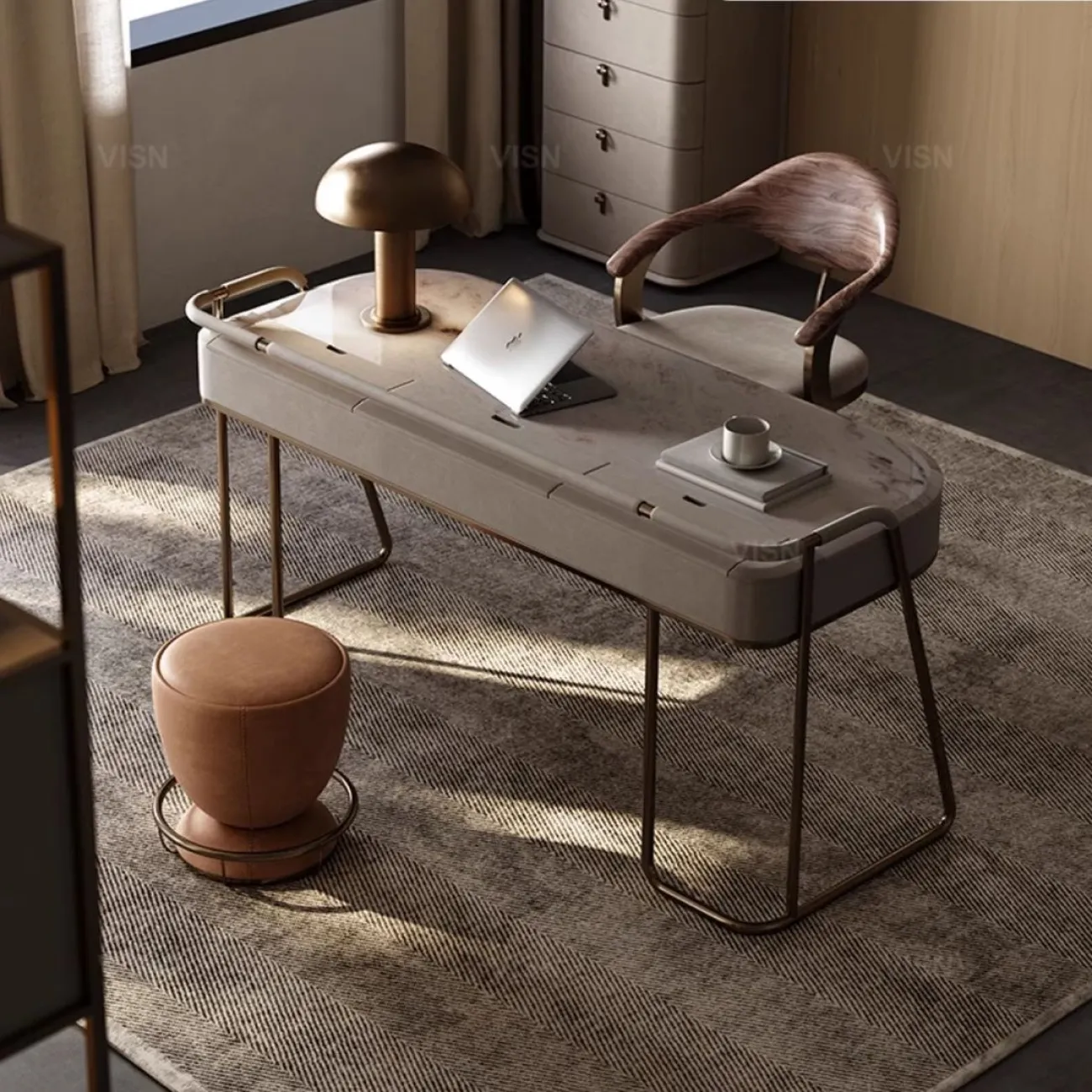 Роскошный письменный стол в итальянском стиле из чёрного ореха LUXURY VISN 35868-29 Роскошный письменный стол в итальянском стиле из чёрного ореха LUXURY VISN 35868-29