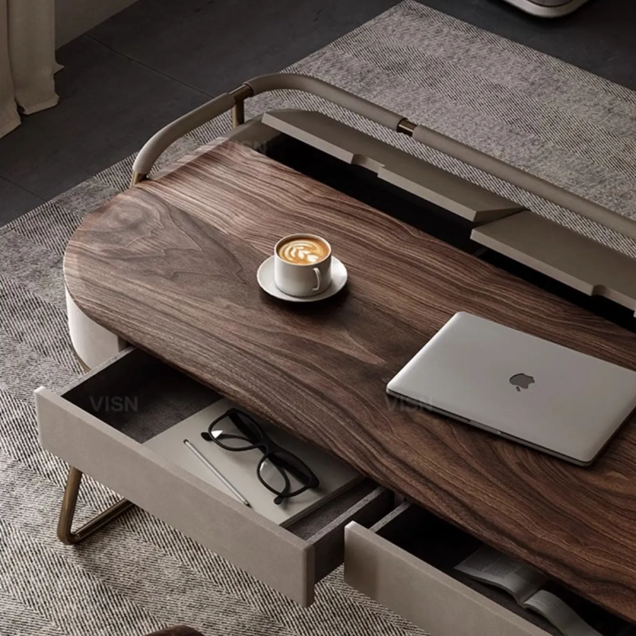 Роскошный письменный стол в итальянском стиле из чёрного ореха LUXURY VISN 35868-29 Роскошный письменный стол в итальянском стиле из чёрного ореха LUXURY VISN 35868-29