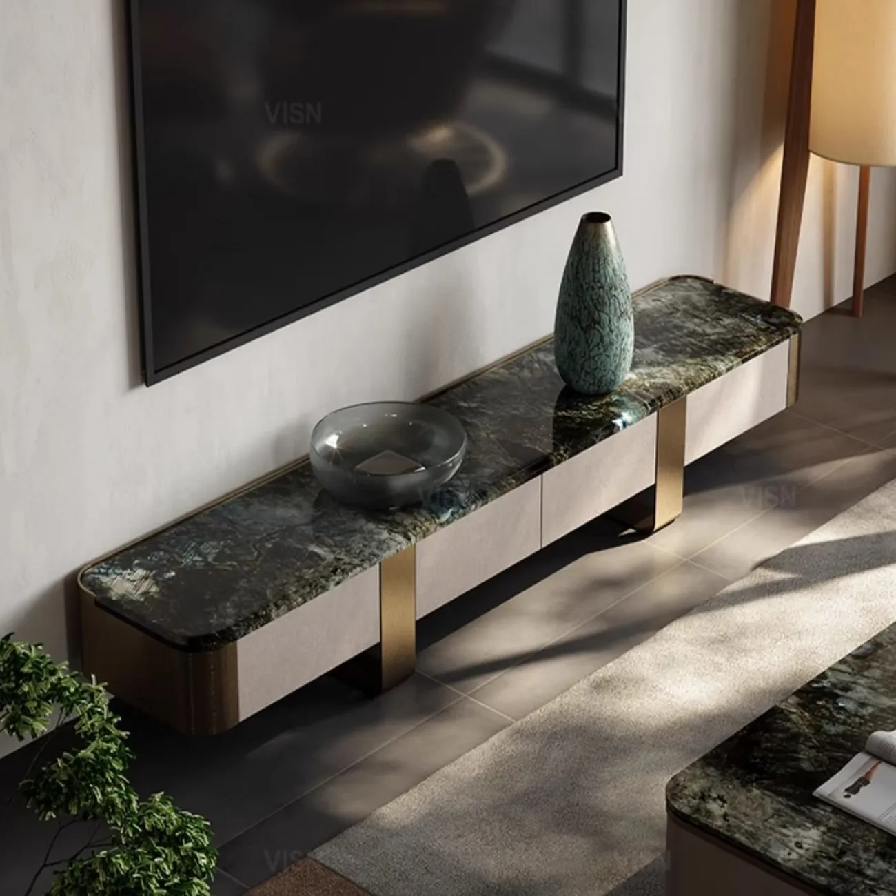 Роскошна ТВ шкаф на бронзовых ножках LUXURY VISN 35869-29