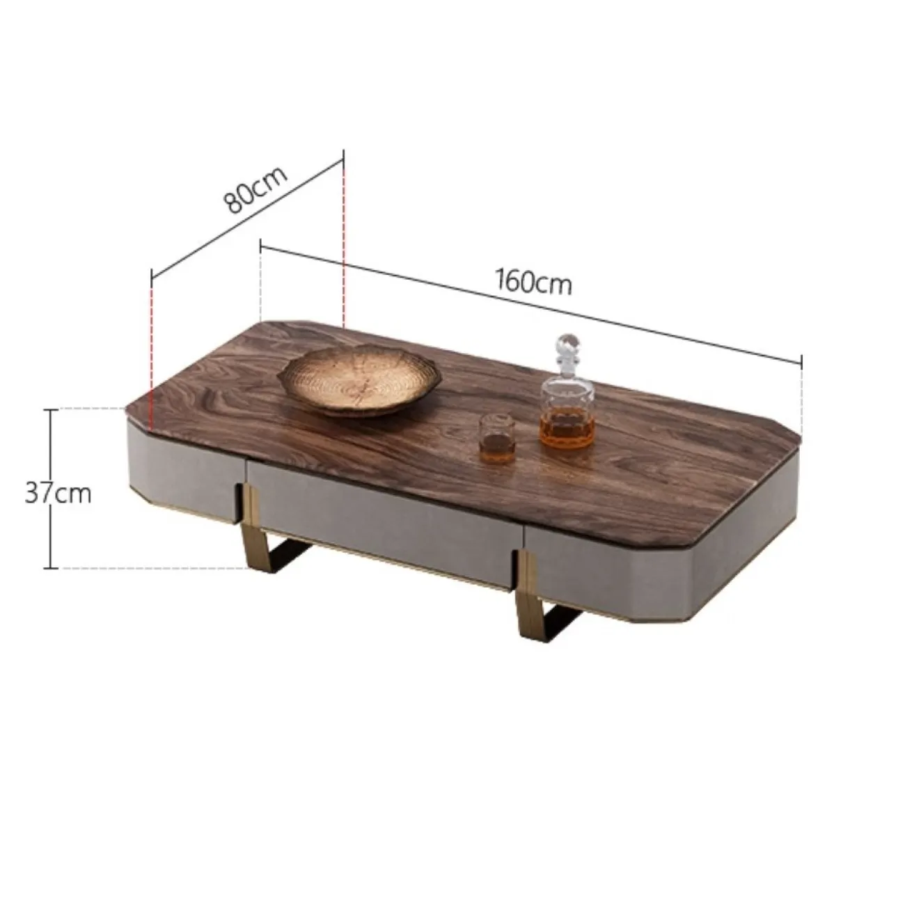 Итальянский журнальный столик из массива дерева  LUXURY VISN 35870-29