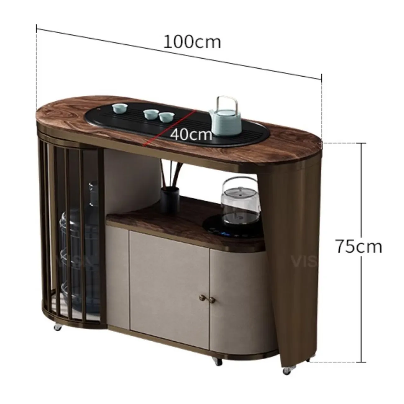 Маленький чайный столик с поворотной столешницей LUXURY VISN 35873-29